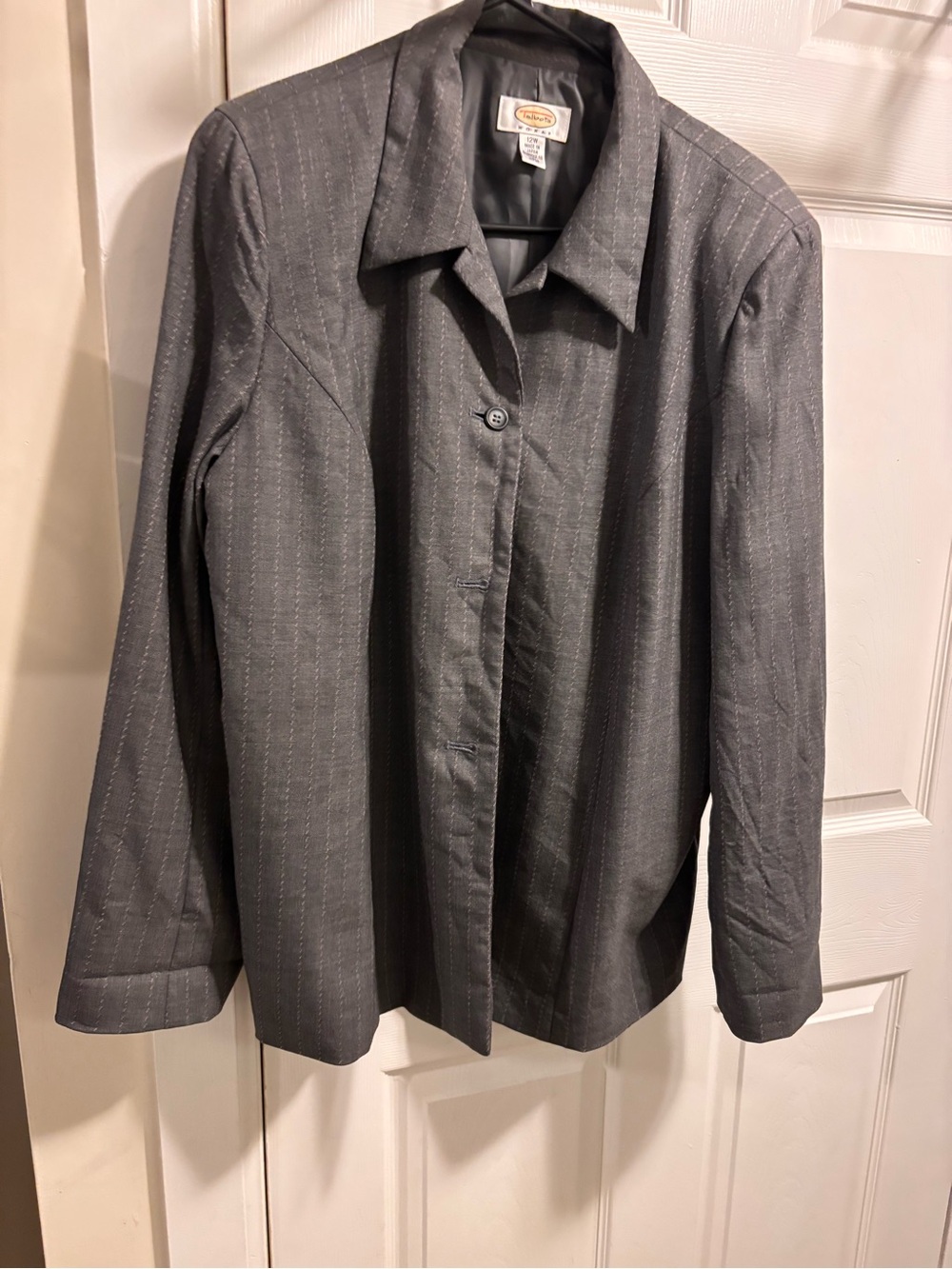 Talbots Gray Pinstripe Blazer Jacket